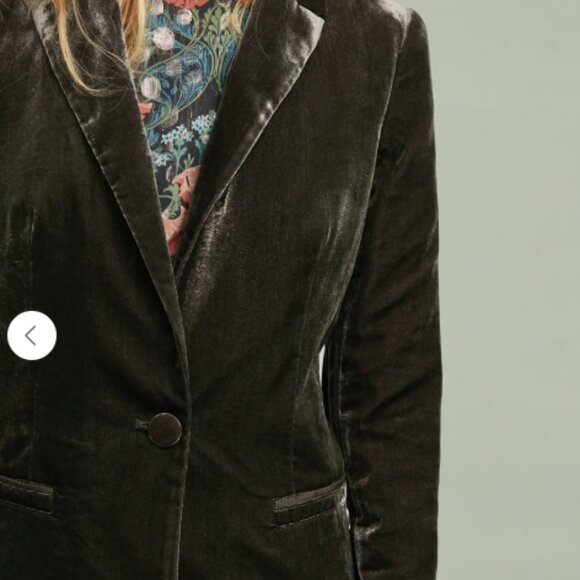 Anthropolgie ett:twa Gallery Velvet Womens Blazer Jacket Taupe Brown Size 0 - Picture 5 of 9